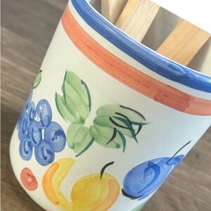 Vintage Style Eyes Baum Bros Utensil Organizer - Ceramic Holder